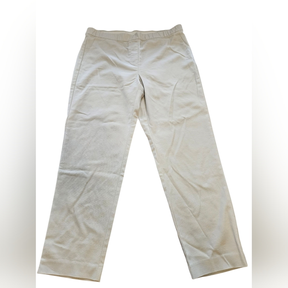 J Jill Cotton Pull On Pants Khaki Women's Size 14 P